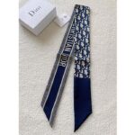 Dior Women CD Dior Oblique Mitzah Scarf Navy Blue Silk Twill – Image 3