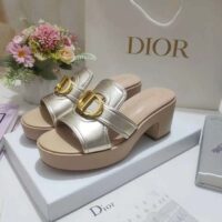 Dior Women CD Dior Or 30 Montaigne Heeled Slide Laminated Calfskin (5)