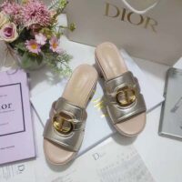 Dior Women CD Dior Or 30 Montaigne Heeled Slide Laminated Calfskin (5)