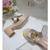 Dior Women CD Dior Or 30 Montaigne Heeled Slide Laminated Calfskin (5)
