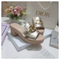Dior Women CD Dior Or 30 Montaigne Heeled Slide Laminated Calfskin (5)