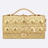 Dior Women CD Dior Or My Dior Mini Bag Gold Metallic Crinkled Cannage Calfskin (4)