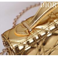 Dior Women CD Dior Or My Dior Mini Bag Gold Metallic Crinkled Cannage Calfskin (4)