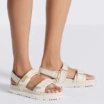 Dior Women CD Dioract Sandal Technical Fabric Allover Butterfly Print - Image 11