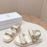 Dior Women CD Dioract Sandal Technical Fabric Allover Butterfly Print - Image 5