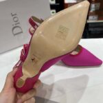 Dior Women CD J'Adior Slingback Pump Passion Pink Embroidered Cotton - Image 5