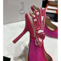 Dior Women CD J’Adior Slingback Pump Passion Pink Embroidered Cotton (4)