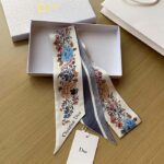 Dior Women CD Jardin D'Hiver Mitzah Scarf White Multicolor Silk Twill - Image 7