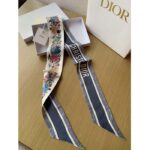 Dior Women CD Jardin D'Hiver Mitzah Scarf White Multicolor Silk Twill - Image 4