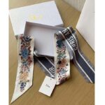Dior Women CD Jardin D'Hiver Mitzah Scarf White Multicolor Silk Twill - Image 2
