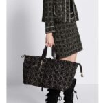 Dior Women CD Large Dior Toujours Bag Black Cannage Tweed - immagine 12