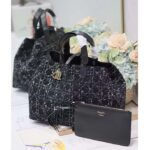 Dior Women CD Large Dior Toujours Bag Black Cannage Tweed - immagine 5