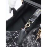 Dior Women CD Large Dior Toujours Bag Black Cannage Tweed - immagine 9