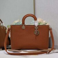 Dior Women CD Large Lady D-Sire Bag Dark Brandy Bull Leather (5)