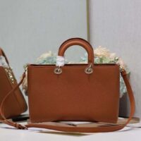 Dior Women CD Large Lady D-Sire Bag Dark Brandy Bull Leather (5)