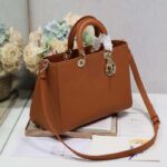 Dior Women CD Large Lady D-Sire Bag Dark Brandy Bull Leather - immagine 6