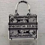 Dior Women CD Medium Dior Book Tote Black White Butterfly Bandana Embroidery - Image 3