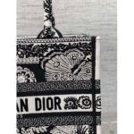 Dior Women CD Medium Dior Book Tote Black White Butterfly Bandana Embroidery - Image 8