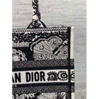 Dior Women CD Medium Dior Book Tote Black White Butterfly Bandana Embroidery (4)