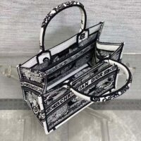 Dior Women CD Medium Dior Book Tote Black White Butterfly Bandana Embroidery (4)