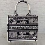 Dior Women CD Medium Dior Book Tote Black White Butterfly Bandana Embroidery - Image 2