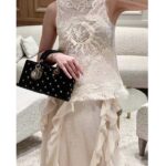 Dior Women CD Medium Lady D-Joy Bag Black Cannage Lambskin Sun Studs - Image 12