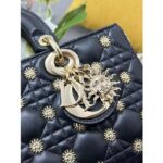 Dior Women CD Medium Lady D-Joy Bag Black Cannage Lambskin Sun Studs - Image 9