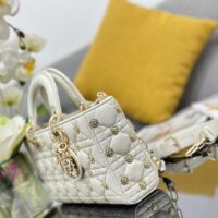 Dior Women CD Medium Lady D-Joy Bag Latte Cannage Lambskin Sun Studs (1)