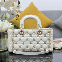 Dior Women CD Medium Lady D-Joy Bag Latte Cannage Lambskin Sun Studs (1)
