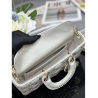 Dior Women CD Medium Lady D-Joy Bag Latte Cannage Lambskin Sun Studs (1)