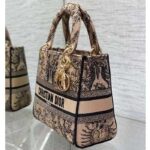 Dior Women CD Medium Lady D-Lite Bag Beige Black Toile De Jouy Soleil - immagine 5