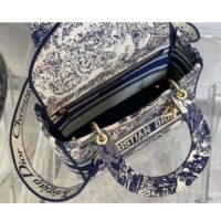 Dior Women CD Medium Lady D-Lite Bag Blue Toile De Jouy (4)