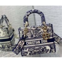 Dior Women CD Medium Lady D-Lite Bag Blue Toile De Jouy (4)