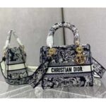 Dior Women CD Medium Lady D-Lite Bag Blue Toile De Jouy Reverse - Image 3