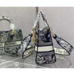 Dior Women CD Medium Lady D-Lite Bag Blue Toile De Jouy Reverse - Image 6