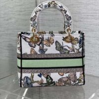 Dior Women CD Medium Lady D-Lite Bag White Multicolor Toile De Jouy Mexico (5)