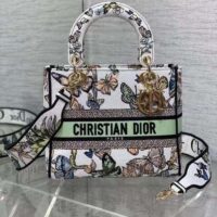 Dior Women CD Medium Lady D-Lite Bag White Multicolor Toile De Jouy Mexico (5)