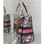 Dior Women CD Medium Lady D-Lite Bag White Pink Butterfly Around The World - Bild 6