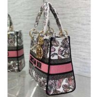 Dior Women CD Medium Lady D-Lite Bag White Pink Butterfly Around The World (8)