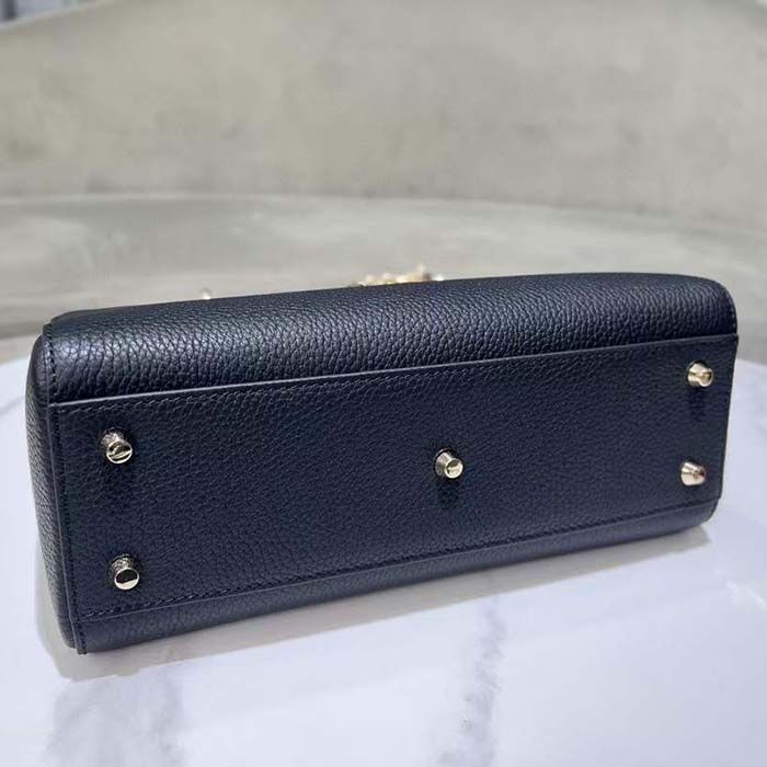 Dior Women CD Medium Lady D-Sire My ABCDior Bag Black Bull Leather