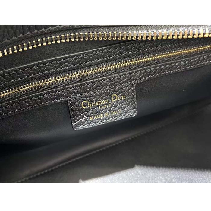 Dior Women CD Medium Lady D-Sire My ABCDior Bag Black Bull Leather