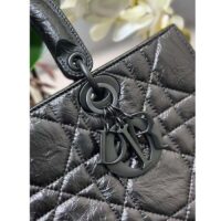 Dior Women CD Medium Lady D-Sire My ABCDior Bag Black Macrocannage Crinkled Calfskin (3)