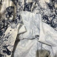 Dior Women CD Mid-Length Skirt White Navy Blue Toile De Jouy Cotton (5)