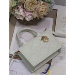 Dior Women CD Mini Dior Book Tote Latte Macrocannage Calfskin – Bild 4