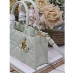 Dior Women CD Mini Dior Book Tote Latte Macrocannage Calfskin – Bild 8