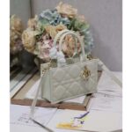 Dior Women CD Mini Dior Book Tote Latte Macrocannage Calfskin – Bild 3