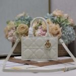 Dior Women CD Mini Dior Book Tote Latte Macrocannage Calfskin – Bild 2