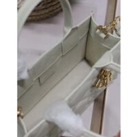 Dior Women CD Mini Dior Book Tote Latte Macrocannage Calfskin (7)