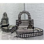 Dior Women CD Mini Lady D-Lite Bag Black White Houndstooth Embroidery - Imagen 3