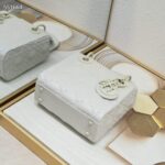 Dior Women CD Mini Lady Dior Bag Latte Cannage Calfskin Diamond – Image 5